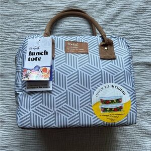 NWT Fit + Fresh Grey Lunch Tote